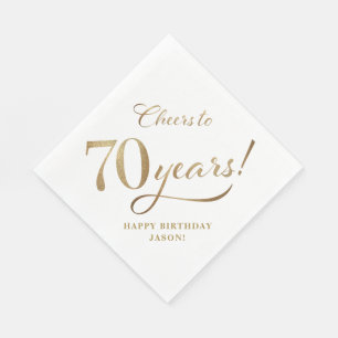 Serviette En Papier Salutations à 70 Anniversaire Parties scintillant