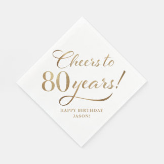 Serviette En Papier Salutations à 80 Parties scintillant d'anniversair