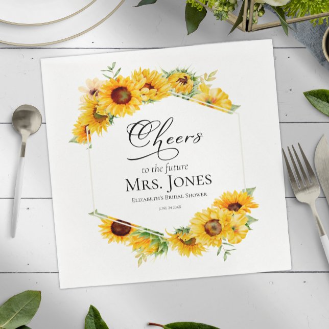 Serviette En Papier Salutations à l'avenir mrs Fête des mariées servie (Créateur téléchargé)