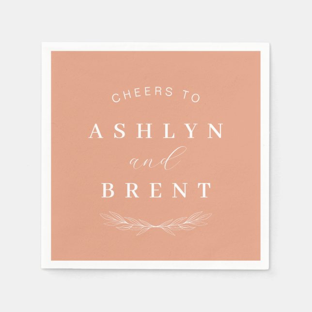 Serviette En Papier Salutations À Terracotta Mariage Cocktail Serviett (Devant)