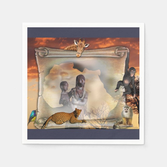 Serviette En Papier Salutations d'Afrique (Devant)