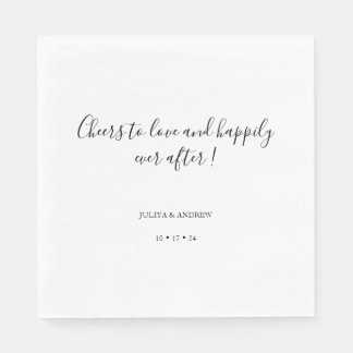 Serviette En Papier Salutations d'amour serviettes mariages minimalist