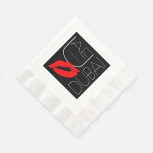 Serviette En Papier Salutations de Dubai UAE Red Lipstick Kiss