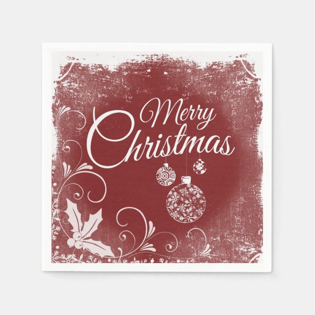 Serviette En Papier Salutations de Noël (Devant)
