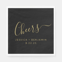 Salutations minimaliste Noir et Or Mariage personn