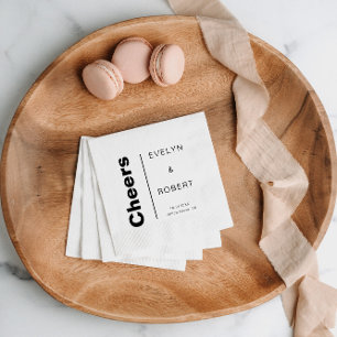 Serviette En Papier Salutations minimalistes élégantes pour Mariage fo