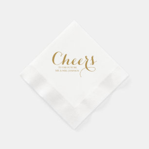 Serviette En Papier Salutations modernes à l'avenir m & mme mariage