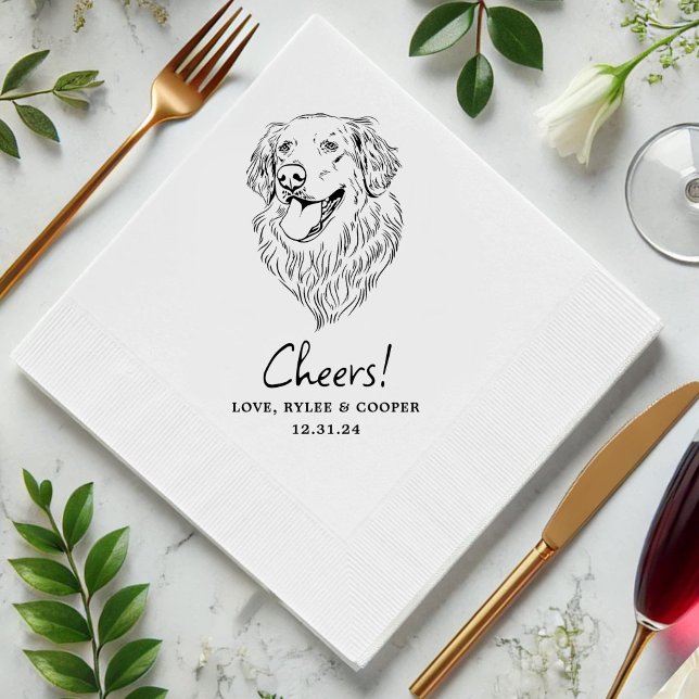 Serviette En Papier Salutations Personnalisées Deux Animaux Cocktails  (Créateur téléchargé)