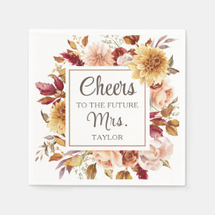 Serviette En Papier Salutations Pour L'Avenir Mme Fall Floral Fête des