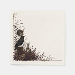 Serviette En Papier Samhain Nocturne Gothique Corbeau Halloween
