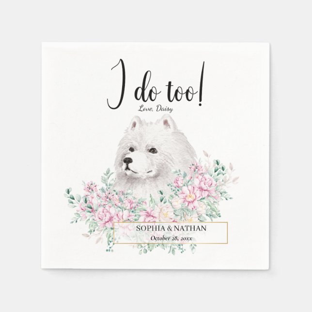 Serviette En Papier Samoyed Chien Mariage Cocktail Napkins (Devant)
