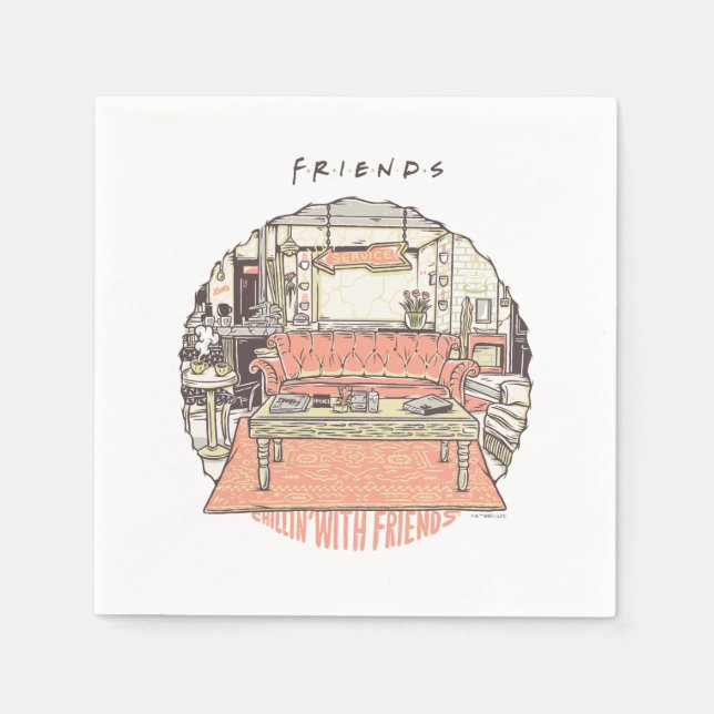 Serviette En Papier S'amuser avec FRIENDS™ Cartoon (Devant)