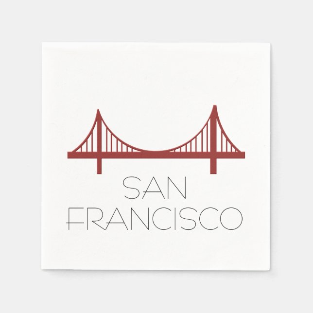 Serviette En Papier San Francisco Bridge Moderne (Devant)