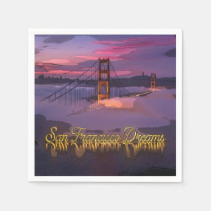 Serviette En Papier "San Francisco Dreams" Coucher de soleil sur le Go