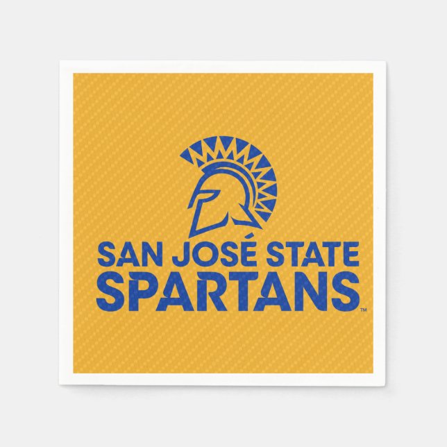 Serviette En Papier San Jose State Spartans Motif en fibre de carbone (Devant)
