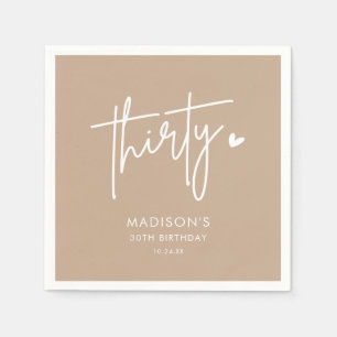 Serviette En Papier Sand Boho Trente-troisième fête d'anniversaire adu