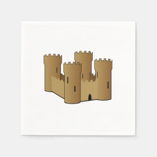 Serviette En Papier Sandcastle Beach Thème Papier Napkins