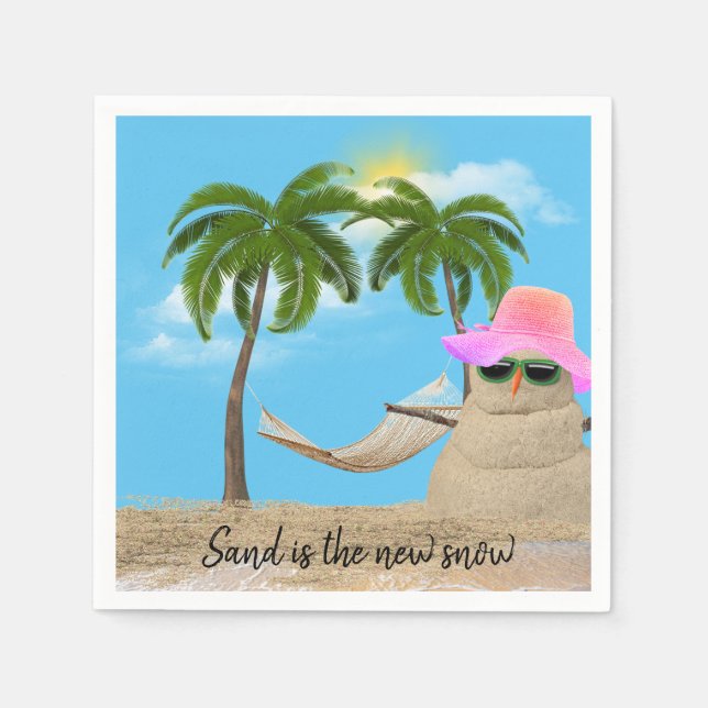Serviette En Papier Sandman Tropical Avec Serviettes Hammock (Devant)