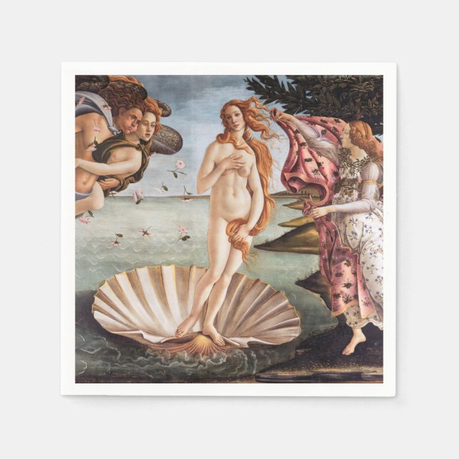 Serviette En Papier Sandro Botticelli - Naissance de Vénus (Devant)