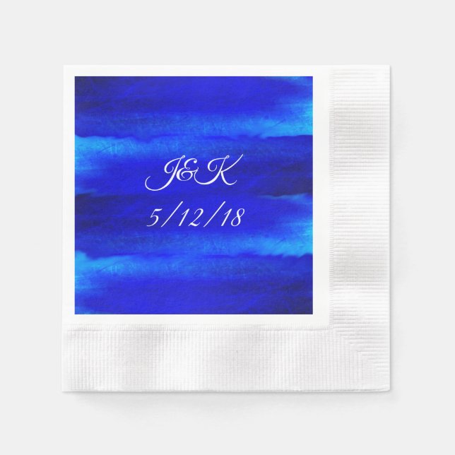 Serviette En Papier Sandy Beach Aquarelle Mariage Dîner (Devant)
