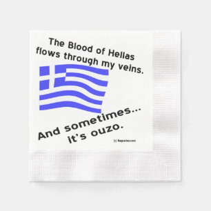 Serviette En Papier Sang de Hellas et Ouzo