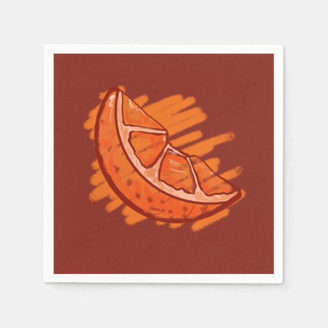 Serviette En Papier Sang Motif de fruits orange (Devant)