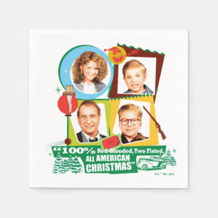 Serviette En Papier Sanglé Rouge, Deux Fêtes, Tous Noël Américain
