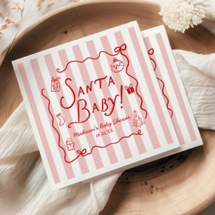 Serviette En Papier Santa Baby! Réception fantaisiste de bébé pour Noë