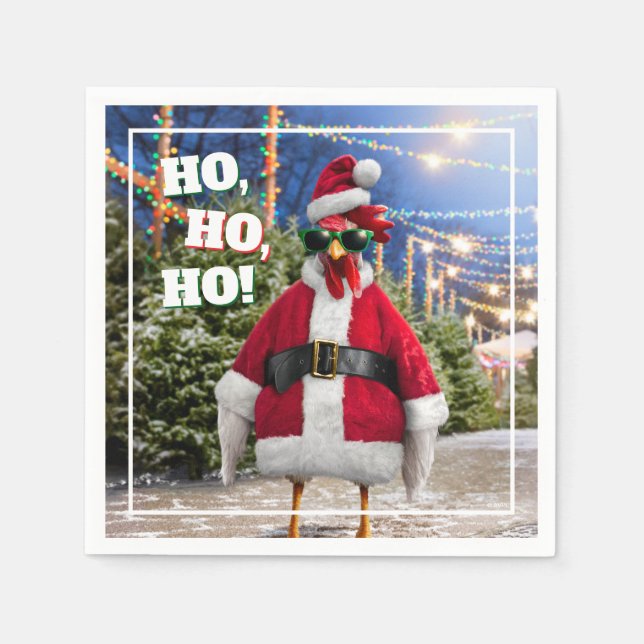 Serviette En Papier Santa Chicken (Devant)