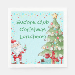 Serviette En Papier Santa Claus Arbre de Noël Personnaliser le texte