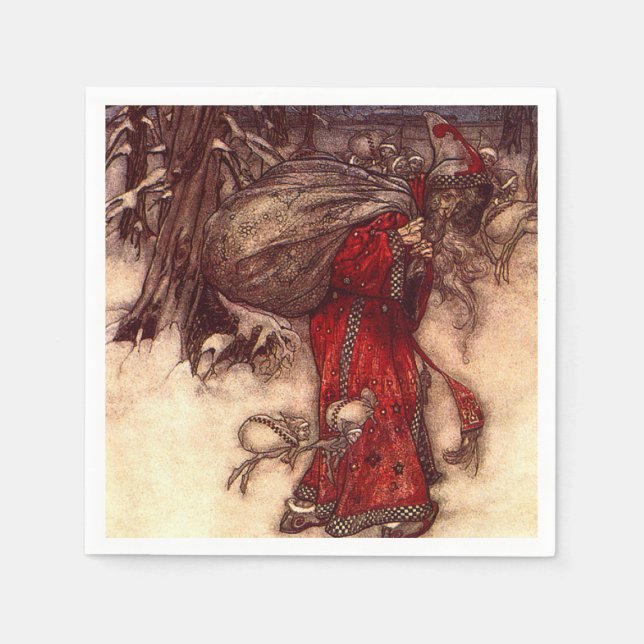 Serviette En Papier Santa Claus Arthur Rackham (Devant)