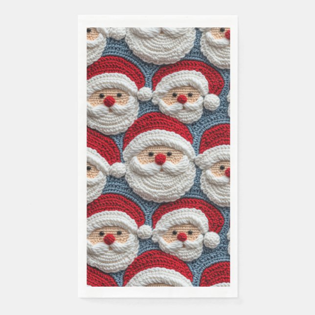 Serviette En Papier Santa Claus crochet motif (Devant)
