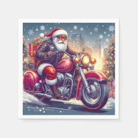 Santa Claus en mode motard