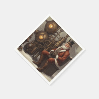 Serviette En Papier Santa Claus Steampunk Design de Noël