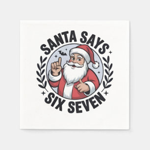 Serviette En Papier Santa dit Six Sept 67 Santa Noël Xmas