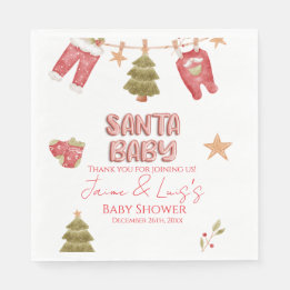 Serviette En Papier Santa Girl Boy Holiday Baby Shower