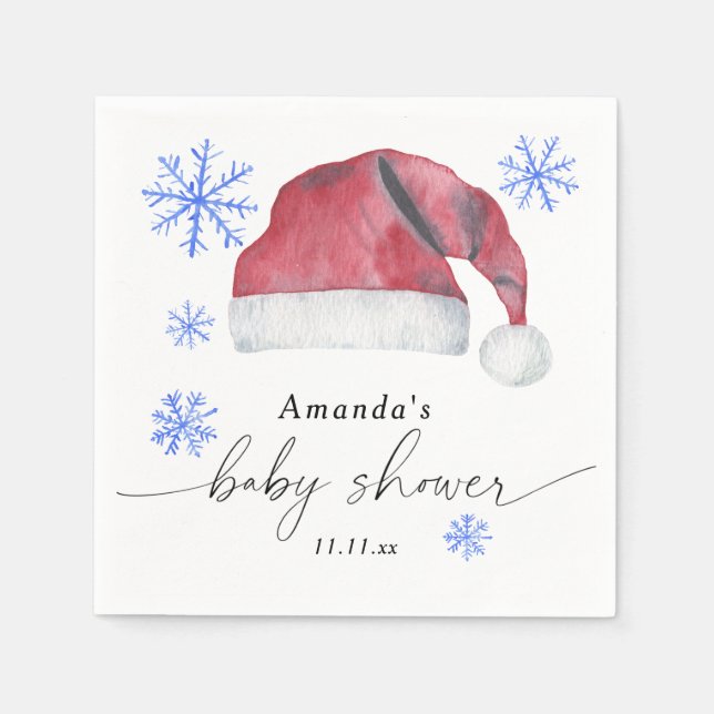 Serviette En Papier Santa Hat - baby shower (Devant)