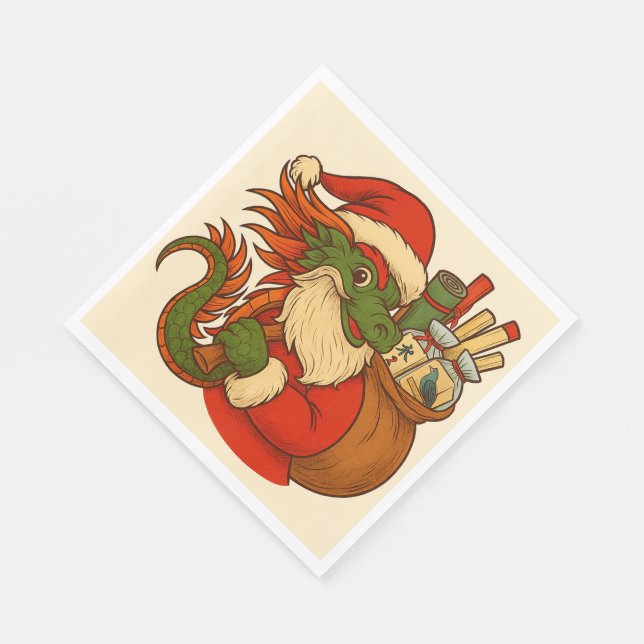 Serviette En Papier Santa Mahj ! Serviettes de fête (Coin)