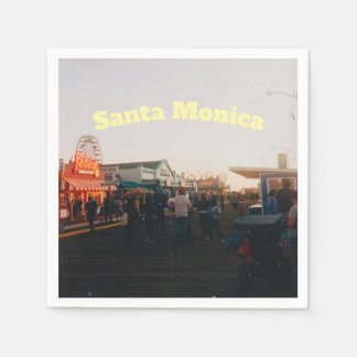 Serviette En Papier Santa Monica Pier, Los Angeles, Kalifornien