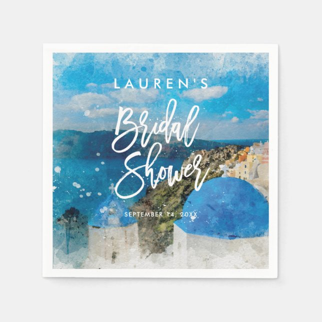 Serviette En Papier Santorin grèce nuptiale d'été serviettes de douche (Devant)