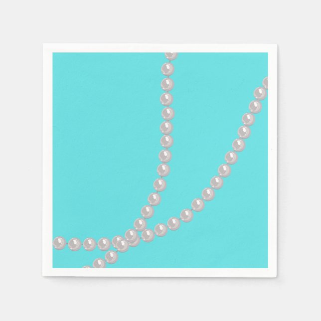 Serviette En Papier Saphyr et Perles (Devant)