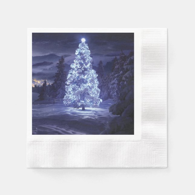 Serviette En Papier Sapin de Noël  (Devant)