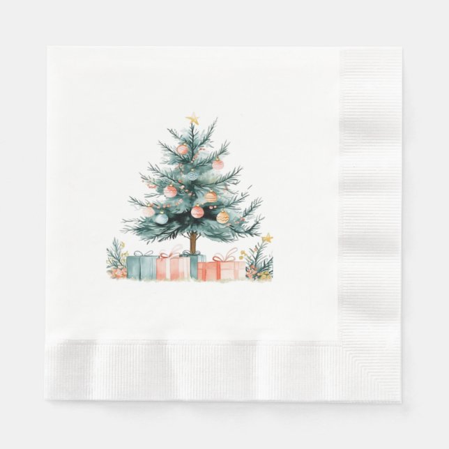 Serviette En Papier sapin de Noël  (Devant)