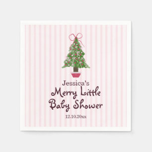 Serviette En Papier Sapin de Noël Baby Shower Merry