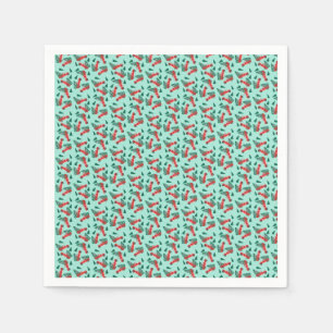 Serviette En Papier Sapin de Noël dans un camion motif rouge vert