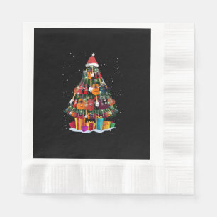 Serviette En Papier Sapin de Noël drôle en guitare 