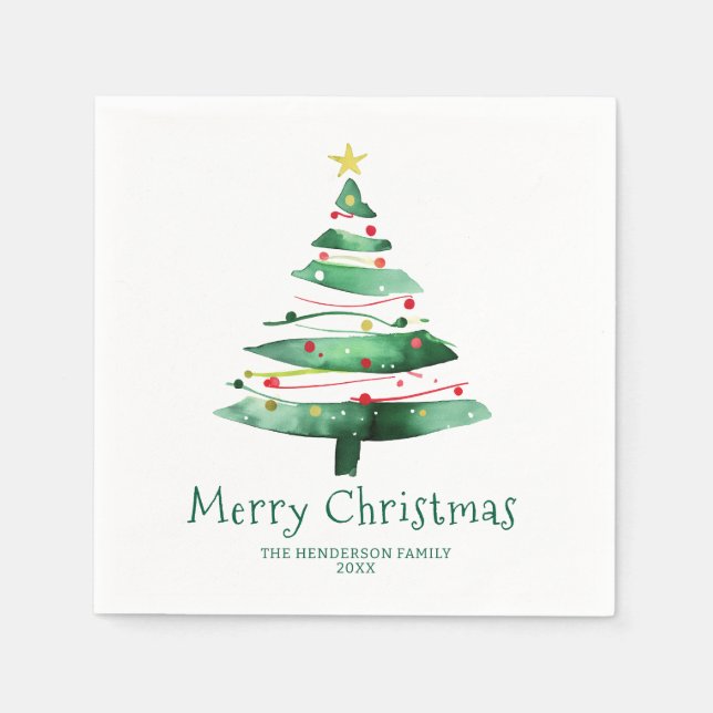 SERVIETTE EN PAPIER SAPIN DE NOËL MODERNE (Devant)