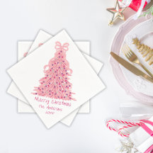 Sapin de Noël Rose Ruban Rose