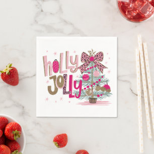 Serviette En Papier Sapin de Noël scintillant Holly Jolly