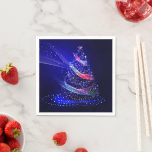 Serviette En Papier Sapin de Noël SlipperyJoe numérique rouge transluc